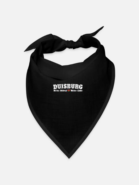 Duisburg Meine Heimat meine Liebe Herz - Bandana Dreieckstuch - Schwarz