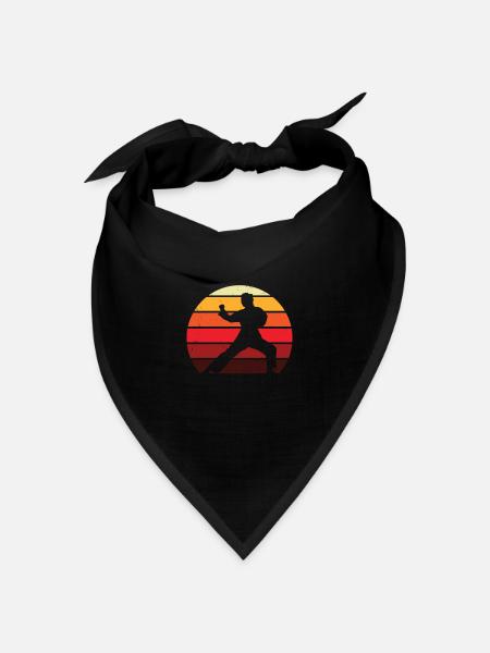 Retro Karate | Karate - Bandana Dreieckstuch - Schwarz