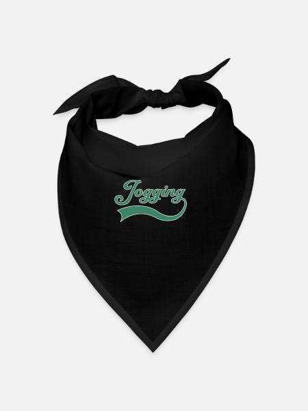 Joggen Schriftzug - Bandana Dreieckstuch - Schwarz