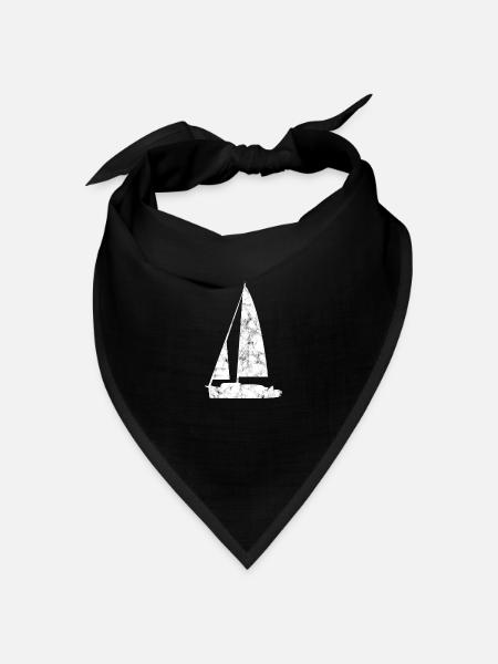 Segelboot Silhouette - Bandana Dreieckstuch - Schwarz