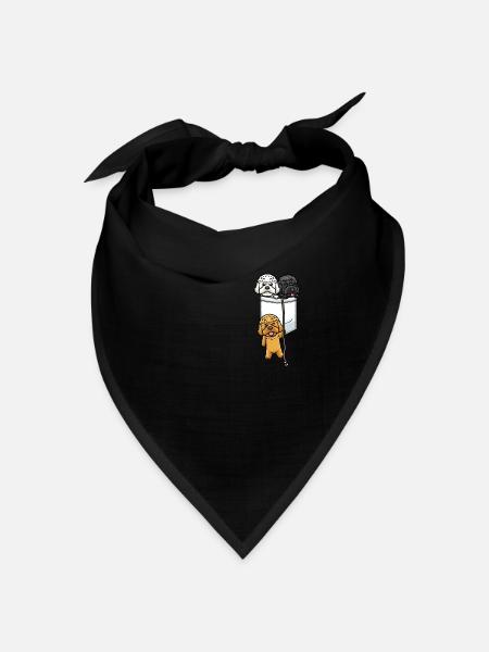 Cockapoo Hund In Tasche - Bandana Dreieckstuch - Schwarz