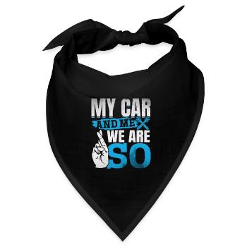 Mein Auto und ich , wir sind SO - PS Liebhaber - Bandana Dreieckstuch - Schwarz - Vorne