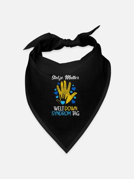 Stolze Mutter Awareness Welt Down Syndrom - Bandana Dreieckstuch - Schwarz
