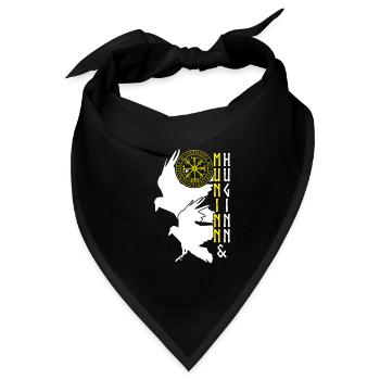 Rabe Vegvisir Wikinger Raben - Bandana Dreieckstuch - Schwarz - Vorne