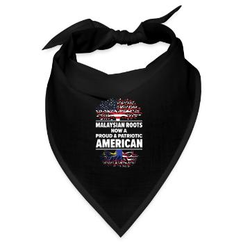 Geboren malaysisch Malaysia amerikanisch USA - Bandana Dreieckstuch - Schwarz - Vorne