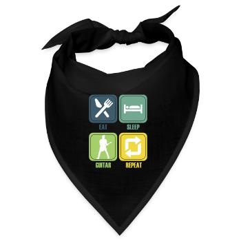 Gitarre Musik Gitarisst Gitarren Spruch - Bandana Dreieckstuch - Schwarz - Vorne