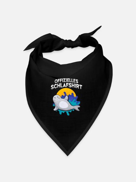 Offizielles Schlafshirt Robbe - Bandana Dreieckstuch - Schwarz