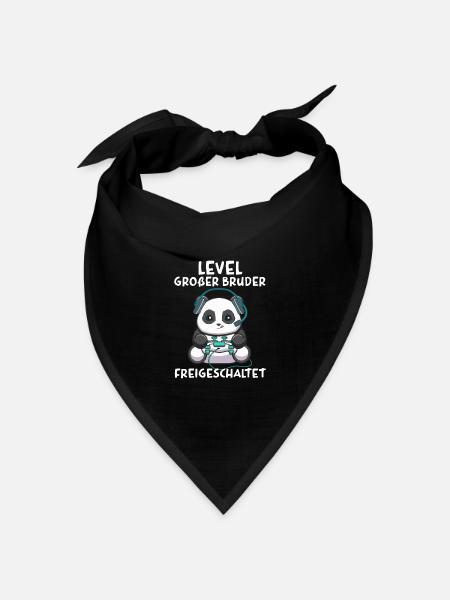 Level Großer Bruder freigeschaltet Gamer - Bandana Dreieckstuch - Schwarz