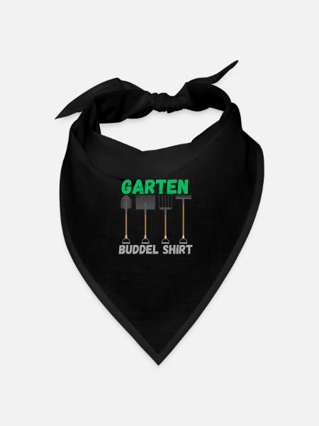 Hobbygärtner Spruch - Garten Buddel Motiv - Bandana Dreieckstuch - Schwarz