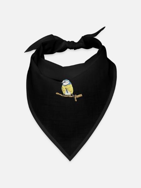 Blaumeise I Vogel Meise Motiv für Vogelbeobachter - Bandana Dreieckstuch - Schwarz