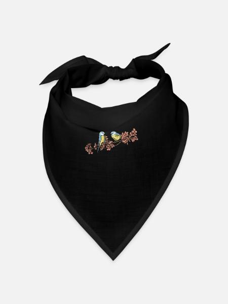 Blaumeise I Vogel Meise Motiv für Vogelbeobachter - Bandana Dreieckstuch - Schwarz