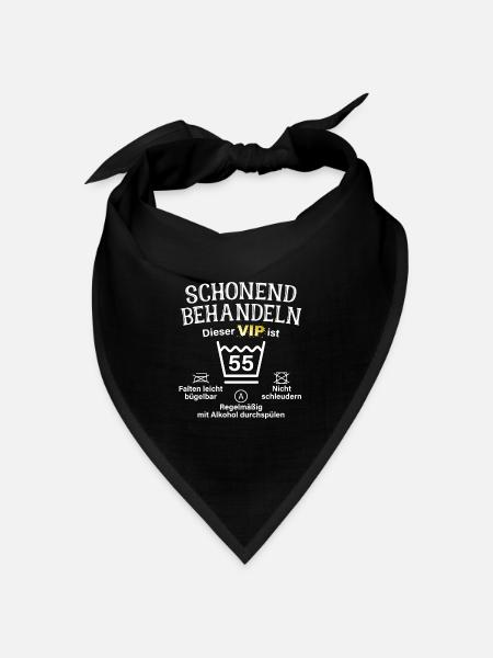 55. Geburtstag Schonend Behandeln 55 VIP ist 55 - Bandana Dreieckstuch - Schwarz