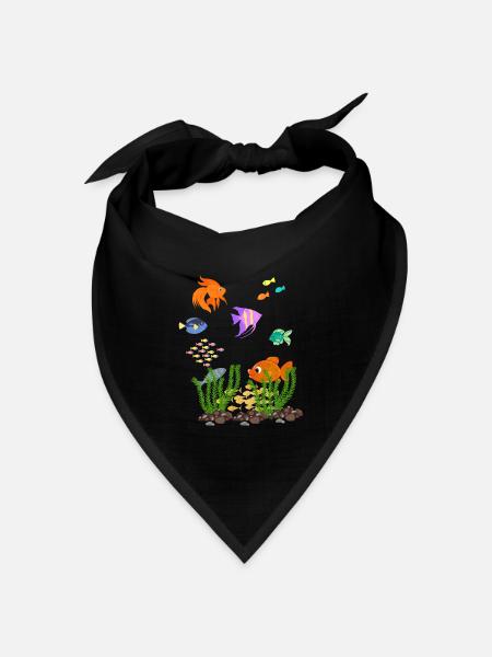 Aquarium - Bandana Dreieckstuch - Schwarz