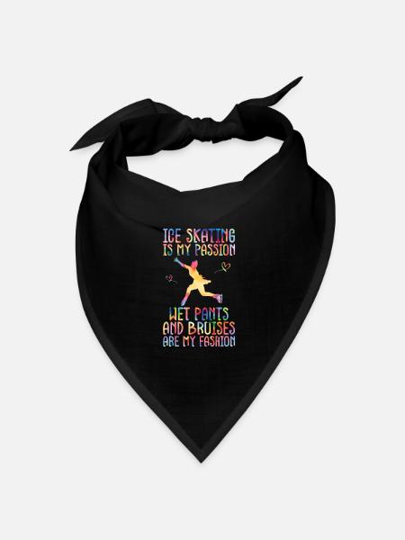 Eis Skating -Skater Eisschild Skate Girl - Bandana Dreieckstuch - Schwarz