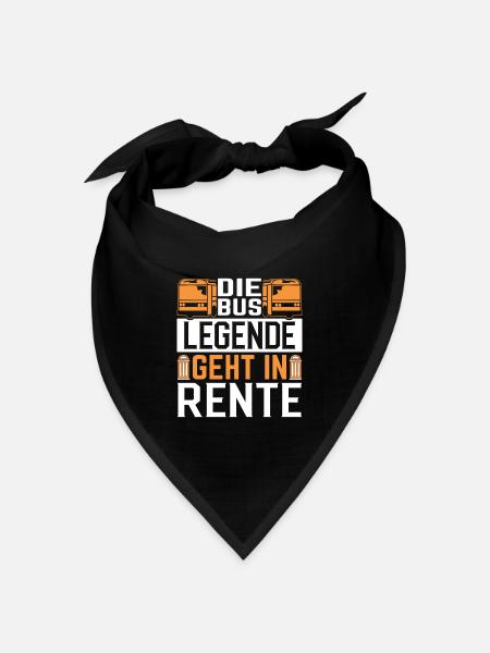 Rente Busfahrer Geschenkidee Spruch Rente Beruf - Bandana Dreieckstuch - Schwarz