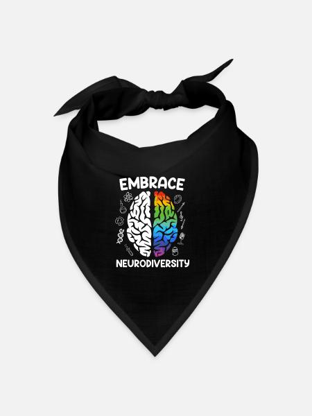 Autismus Embrace Neurodiversity Autisten - Bandana Dreieckstuch - Schwarz