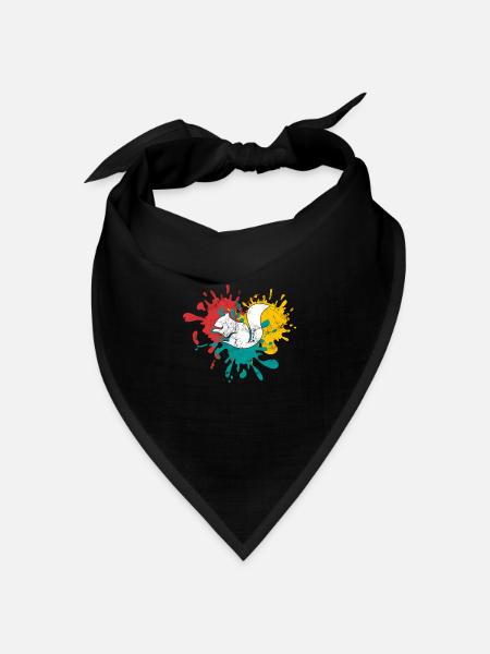 Eichhörnchen - Bandana Dreieckstuch - Schwarz