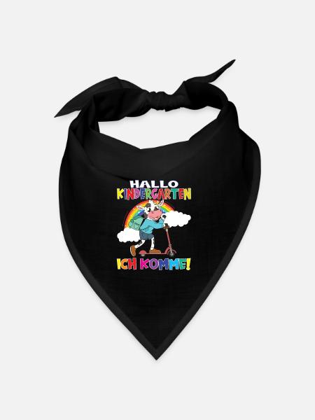 Kindergartenkind Hallo Kindergarten Ich Komme - Bandana Dreieckstuch - Schwarz