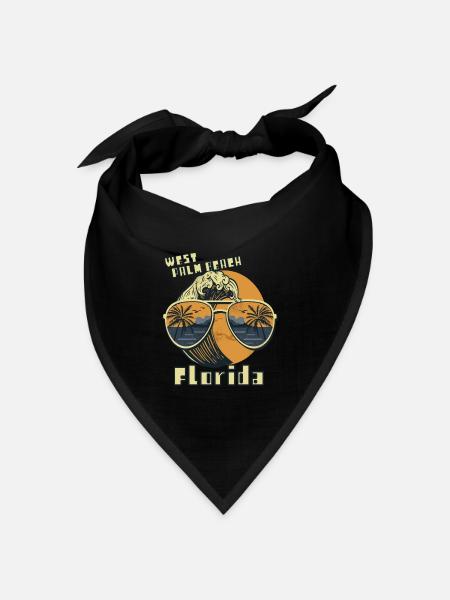 Palme Sonnenbrille Florida West Palm Beach Ozean - Bandana Dreieckstuch - Schwarz