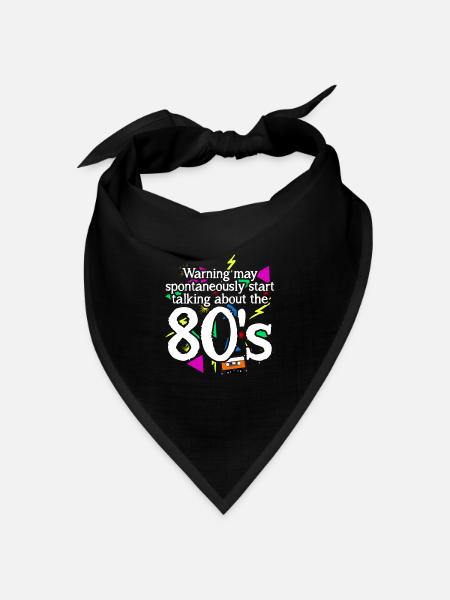 80s 80er Nostalgie Disco 1980 Party - Bandana Dreieckstuch - Schwarz