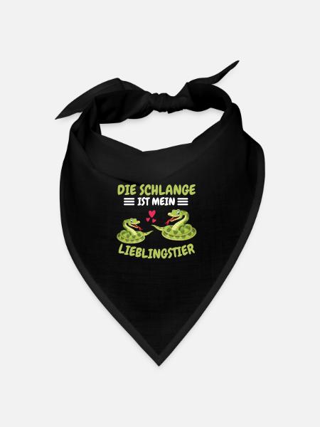 Die Schlange ist mein Lieblingstier Schlange - Bandana Dreieckstuch - Schwarz