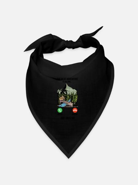 Das Nächste Abenteuer Ruft Wanderer Camp - Bandana Dreieckstuch - Schwarz