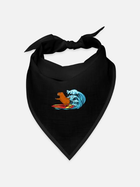 Surfing Animal Capybara Whisperer Cavy Nagetier - Bandana Dreieckstuch - Schwarz