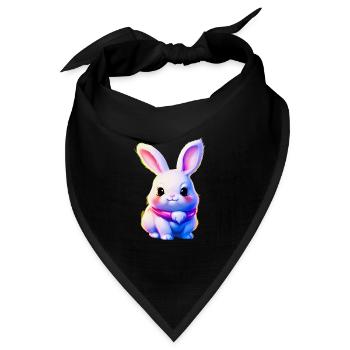 niedlicher Osterhase - süßes Kaninchen - Bandana Dreieckstuch - Schwarz - Vorne
