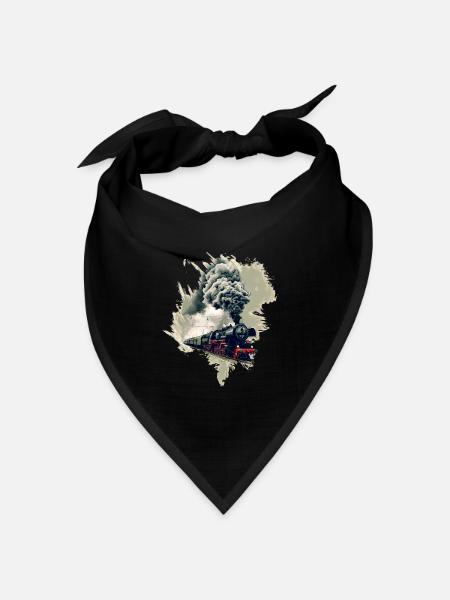Alte Dampflok - Bandana Dreieckstuch - Schwarz