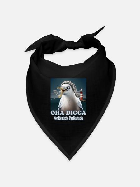 OHA Norddeutsche Panikattacke Friesisch Nordsee - Bandana Dreieckstuch - Schwarz