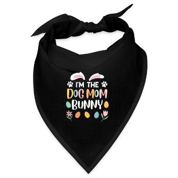 Hundeliebhaber Hasen Mama Ostern Hundefan - Bandana Dreieckstuch - Schwarz - Vorne
