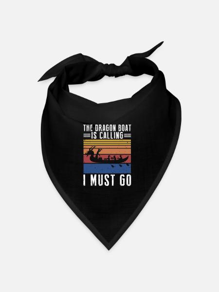 Drachenboot und Drachenboot Crew - Bandana Dreieckstuch - Schwarz