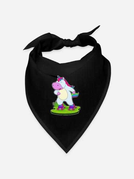 Einhorn Rollschuhfahren Rollschuhe - Bandana Dreieckstuch - Schwarz