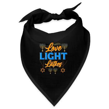 Chanukka Hanukka Dreidel Latkes Hanukkah - Bandana Dreieckstuch - Schwarz - Vorne