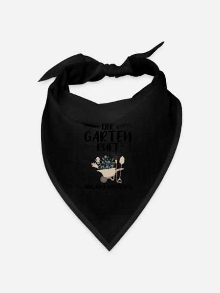 Garten Pflanze Pflanzen Geschenk - Bandana Dreieckstuch - Schwarz