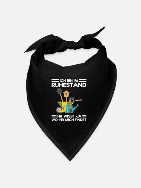 Garten Ruhestand Rentner Geschenk - Bandana Dreieckstuch - Schwarz