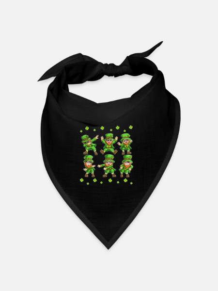 Dabbing Tanzender Kobold Irland St Patricks Day - Bandana Dreieckstuch - Schwarz