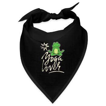 Lustiger Yoga Frosch, Spruch Yoga-Lover - Bandana Dreieckstuch - Schwarz - Vorne