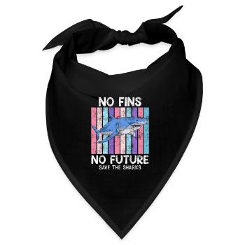 Save Sharks Tierschutz Haie Save the Ocean - Bandana Dreieckstuch - Schwarz - Vorne