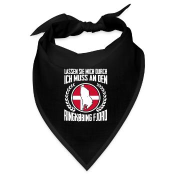 Ringkøbing Fjord Flagge Dänemark - Bandana Dreieckstuch - Schwarz - Vorne