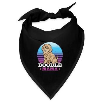 Frauen Doodle Mama Labradoodle Goldendoodle - Bandana Dreieckstuch - Schwarz - Vorne