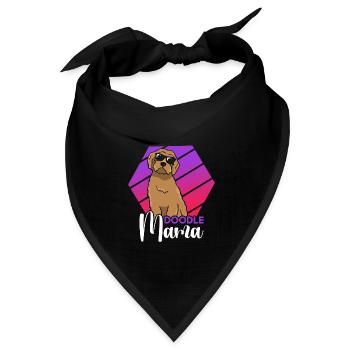 Frauen Doodle Mama Labradoodle Goldendoodle - Bandana Dreieckstuch - Schwarz - Vorne