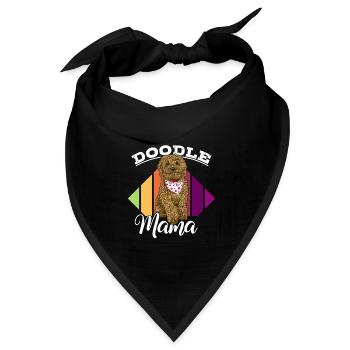 Frauen Doodle Mama Labradoodle Goldendoodle - Bandana Dreieckstuch - Schwarz - Vorne