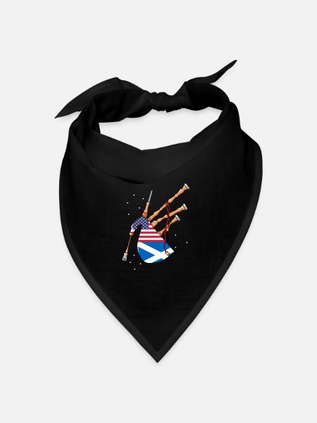 Dudelsacklehrer Zitat und Dudelsackspielerinnen - Bandana Dreieckstuch - Schwarz