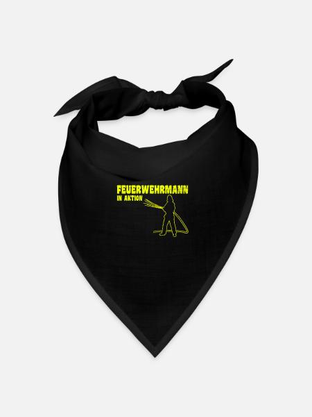 Feuerwehrmann in Aktion - Bandana Dreieckstuch - Schwarz