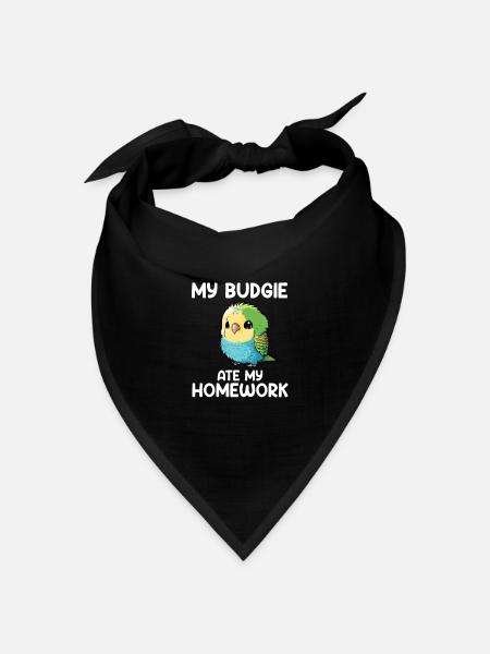 budgerigar parakeet, Budgie - Bandana Dreieckstuch - Schwarz