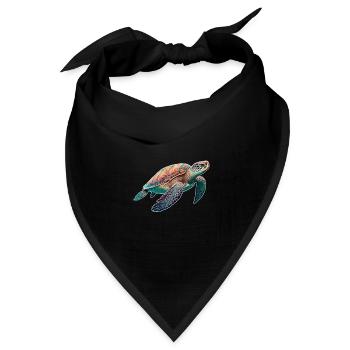 Wasserschildkröte - Schildkröte - Tauchen - Meer - Bandana Dreieckstuch - Schwarz - Vorne