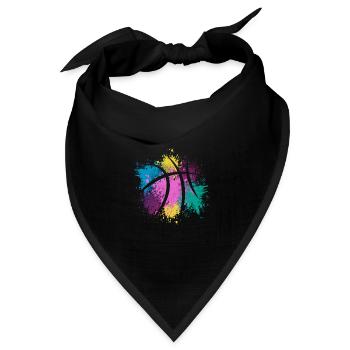 Farbenfrohes Design für Basketball Spieler - Bandana Dreieckstuch - Schwarz - Vorne