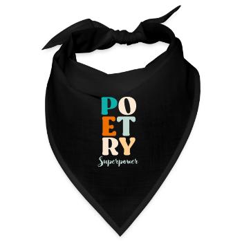 Poesie ist Therapie Gedichte Poeten Bücherliebe - Bandana Dreieckstuch - Schwarz - Vorne