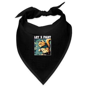 Karate Katze - Bandana Dreieckstuch - Schwarz - Vorne